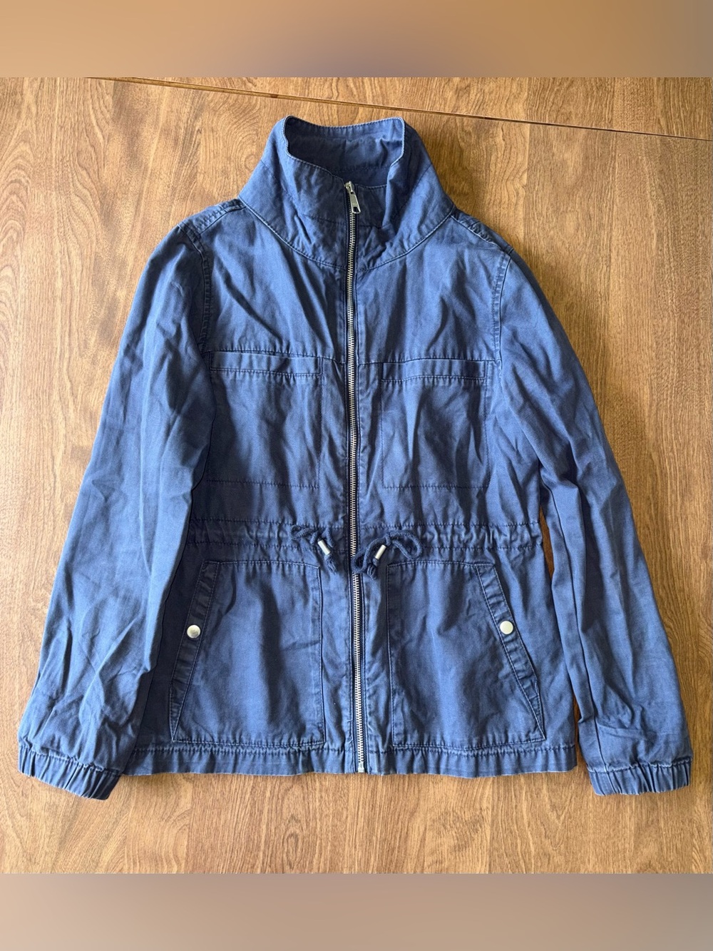 Old Navy Blue Utility Jacket with Drawstring Waist